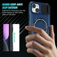 thumbnail image 4 of Allytech Magnetic Case for iPhone 15 with Lens Slide Cover, [Non-Slip] [Military Grade Protection] Slim Shockproof Ring Stand Case Support Wireless Charging, Royalblue, 4 of 10