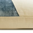 thumbnail image 2 of Decorative Light Blue 12"x18" (30x45 cm) Lumbar Pillow Cover, Velvet & Linen Solid Color Block Oblong Pillow, Patchwork Pattern Modern Style - Velutinous Light Blue, 2 of 3