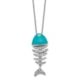 thumbnail image 1 of Cheryl M Sterling Silver Rhodium Plated Enameled CZ Fish 18in Necklace (Weight: 5.01 Grams, Length: 18 Inches), 1 of 2