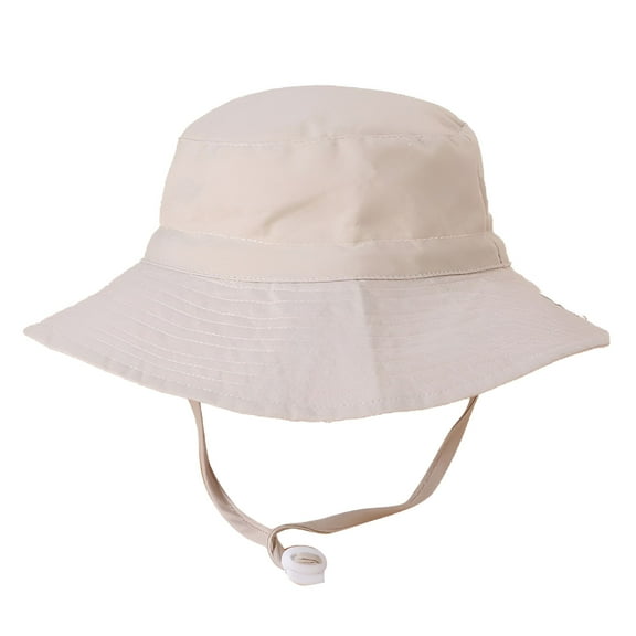 TELOLY Baby Adjustable Cap Summer Toddler Beach Sun Hat for Baby Girl Boy,White,0-3 Months