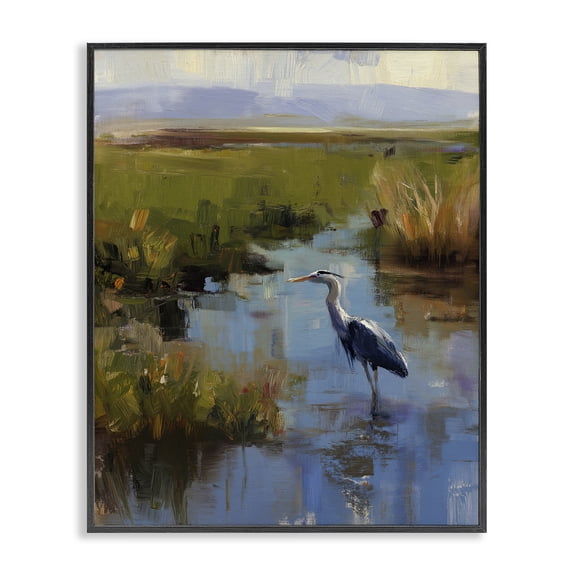 Stupell Industries Bird Among The Reeds Black Framed Giclee Art, design by Svetlana Aleynikova
