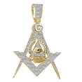 thumbnail image 3 of Real Diamond 0.85 Cwt. Masonic Freemasonry Eye of Providence Charm Pendant Chain, 3 of 4