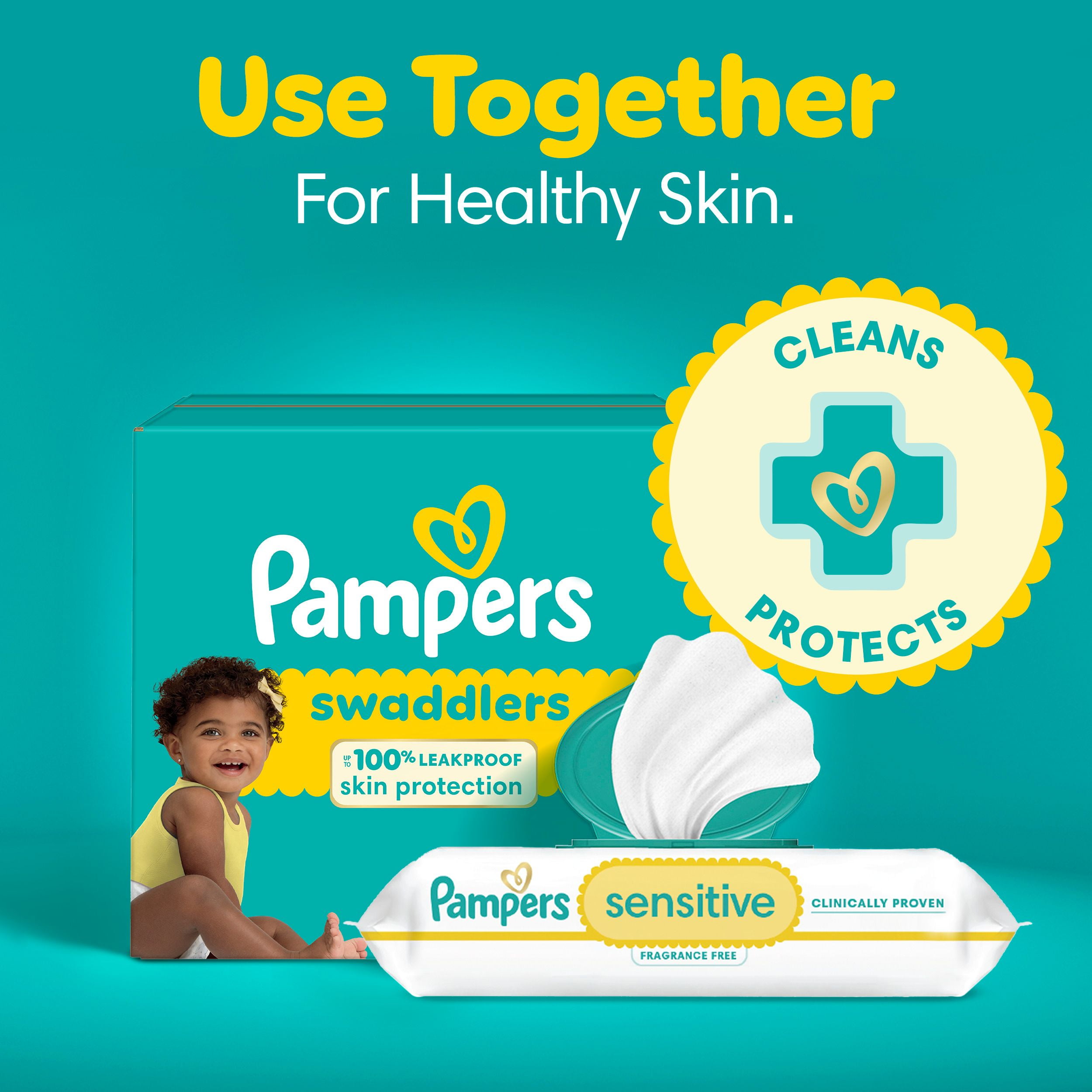 Pampers Swaddlers Diapers, Size S8 (30+ lbs), Absorbent, Keeps Baby Dry and Comfortable, Skin Safe Disposable Baby Diaper, 58 Count