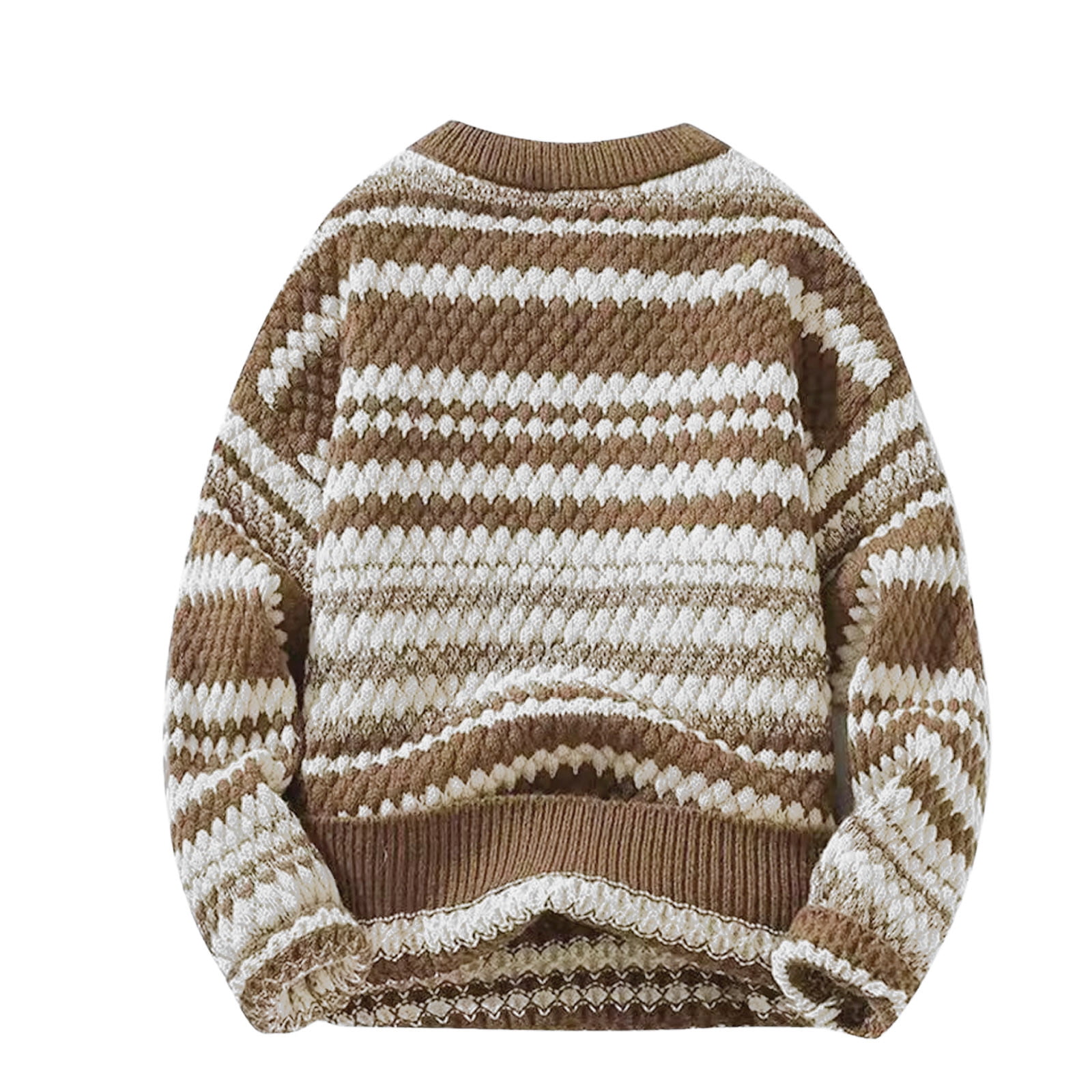JMYHOAM Sweaters for Men Fashion Casual Pullover Solid Long Sleeve 