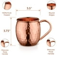 thumbnail image 6 of AVADOR Set of 4 Handcrafted 100% Pure Copper Moscow Mule Mugs Hammered Finish 16 Oz. Gift Set Boxed with Shot Glass and Copper Straws, 6 of 9