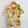 thumbnail image 3 of Floral Colorful Flower Women's T-Shirt Short Sleeve T Shirts Tops Tee Ladies Loose T, 3 of 6