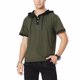 thumbnail image 2 of Camiseta de manga corta con capucha y sudadera para hombre, camiseta, verde militar, negro, XL Scienceny AP002510-04, 2 of 7