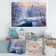 thumbnail image 3 of Designart 'Pastel Winter Forest With River' Lake House Framed Art Print, 3 of 4