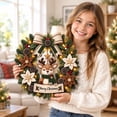 thumbnail image 6 of 3D Fabric Wreath Kit, Hand Assembly Christmas Wreath with Light String and Figures, DIY Holiday Decoration for Door Wall Hanging Winter Home Decor(D), 6 of 6