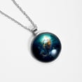 thumbnail image 4 of Hippocampus Glass Circular Pendant Necklace - Stylish Jewelry Necklaces for Women, 4 of 5