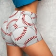 thumbnail image 4 of Vsdgher Baseballs print Workout Shorts for Women Seamless Soft Smooth Gym Yoga Scrunch Active Exercise Fitness Shorts, 4 of 8