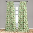 thumbnail image 5 of Ambesonne Exotic Curtains, Asymmetric Tropical Leave, Pair of 28"x63", Khaki Green, 5 of 5