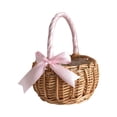 thumbnail image 2 of THOPBPRK 5.9" Woven Flower Basket Handheld Storage Bin for Tabletop Organizing Decorative Candy Gift Basket for Decorations Wedding Party Supplies Handcrafted Rustic Tote, 1Pc, 2 of 7