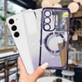 thumbnail image 5 of for Samsung Galaxy S23 Case Glitter, [Strong Magesafe Metal Plate][Full Protection Camera Lens Protected] Bling Shiny Luxury Chrome Plated (Purple), 5 of 11