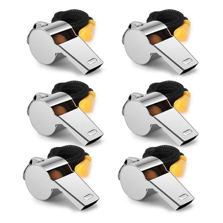 Whistle, Whistle for Coaches, Stainless Steel Whistles -Whistle Whistle for Teachers Loud Crisp Sound 6PCS