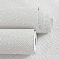 thumbnail image 4 of Fabric Wallpaper Textured Contact Paper (24in X 393in) Grasscloth Wallpaper Peel and Stick Faux Linen Wall Paper Waterproof Vinyl Self Adhesive (Light Gray), 4 of 7