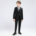 thumbnail image 7 of Boys Wedding Ring Bearer Suit 6 PCS Gentlemen British Outfits Blazer Dress Shirts Pants Vest Tie Tuxedo Formal Dresswear 13 Years, Black, 7 of 7