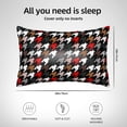 thumbnail image 4 of KLL Houndstooth Green Red Pattern Silk Pillowcase for Hair and Skin Standard Size 20"X 30" Soft Breathable Pillow Covers for Sleeping, 4 of 7