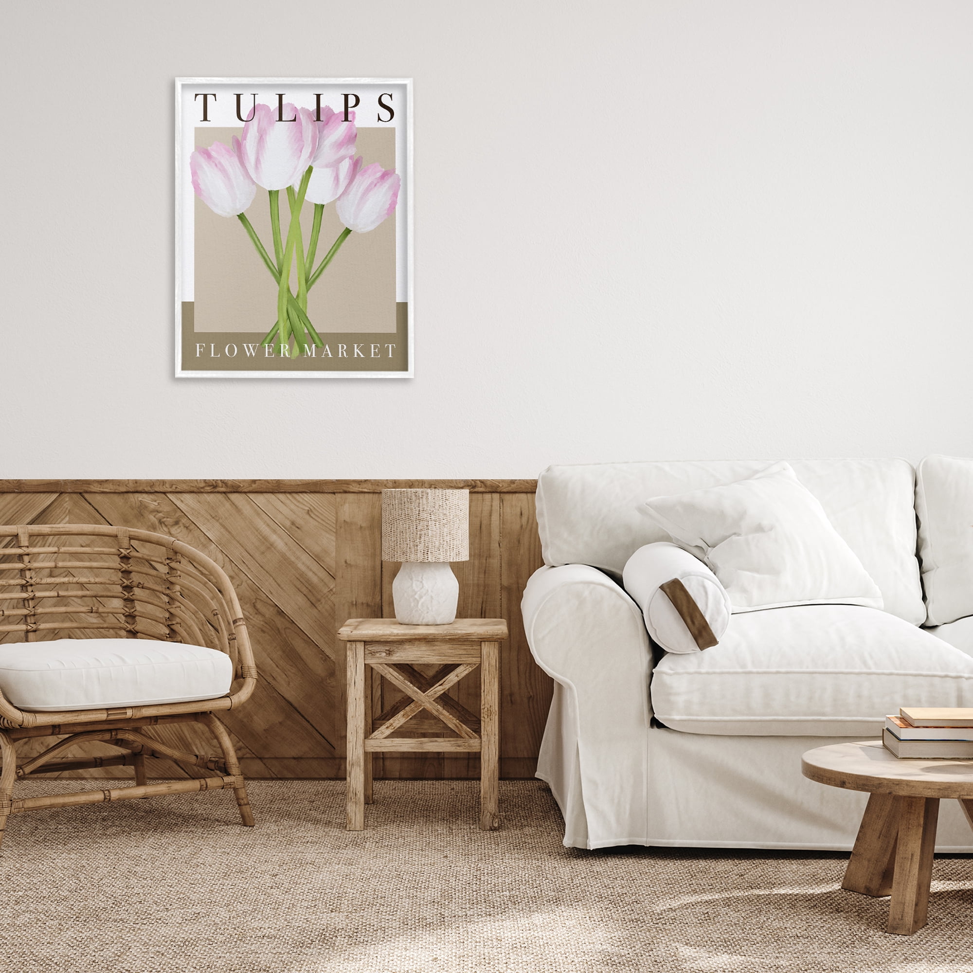 Stupell Industries Tulips Flower Market White Framed Giclee Art, design by Jennifer Stith