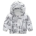 thumbnail image 2 of Hessimy Toddler Girl Boy Spring Fall Windbreaker Jacket With Hoods Baby Polka Dots Zipper Hooded Jacket Waterproof Outwear Denim Jacket hoodie sweatshirt (White,3 Years), 2 of 3
