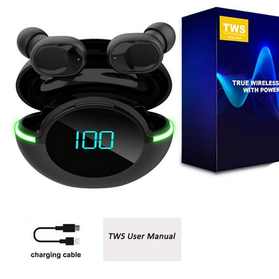 Tws Y80 Bluetooth 5.1 Wireless Headphones Charging Case 9d Stereo Sports Waterproof Headphones With Microphone For Ios/android - Earphones & Headphones