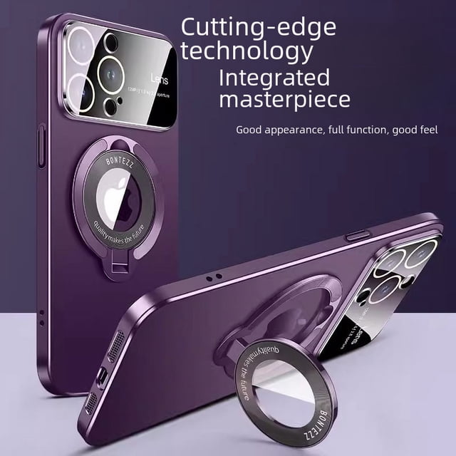 Para la funda de teléfono móvil con ventana grande IPHONE15PRO, falta la etiqueta, soporte magnético, película para lente Apple 14, funda esmerilada para PC