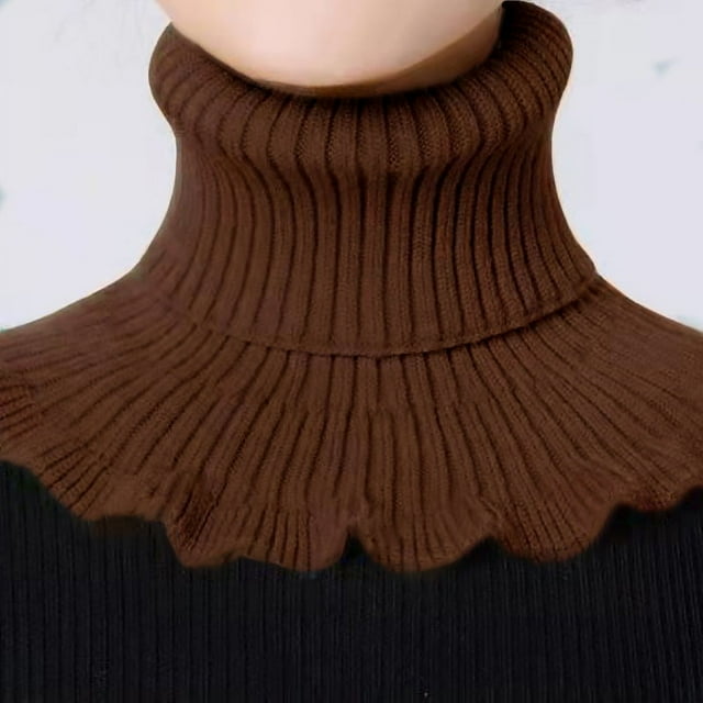 Stylish Hand-Knitted High Collar Detachable Dickey Collar for Women - Turtleneck Look!