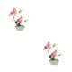 thumbnail image 3 of Orquídea artificial Toystoory Bonsai Flores falsas con maceta Rojo 2Conjunto, 3 of 6