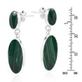thumbnail image 3 of AeraVida Classy Double Oval Green Malachite Inlay Sterling Silver Drop Post Evening Earrings for Women Anniversary Jewelry Gift, 3 of 5