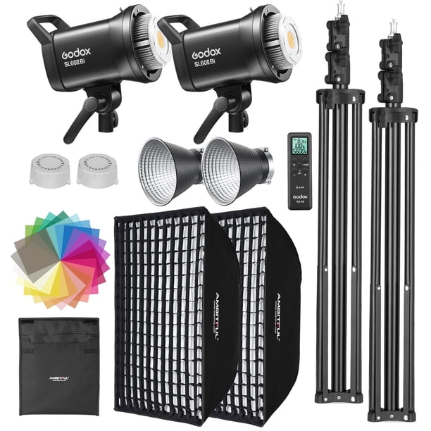 Kit de luces LED para vídeo Godox SL60ii-bi 2800K-6500K, paquete de 2