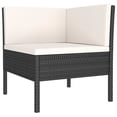 thumbnail image 3 of vidaXL 3 Piece Garden Lounge Set with Cushions Poly Rattan Black, 3 of 5