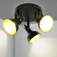 thumbnail image 1 of DingLiLighting Industrial Ceiling Spotlight Fixture, Round Flush Mount Track Lamp for Kitchen,Adjustable 3-Light Track Lighting for Hallway, Bedroom, Closet Room, Porch E12 Base, 1 of 7