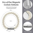 thumbnail image 5 of VEGCOO 2 Pack Strong Magnetic Curtain Tiebacks Modern Simple Style Drape Tie Backs Convenient Decorative Weave Rope Curtain Holdbacks for Thin or Thick Home & Office Window Draperies (White), 5 of 5