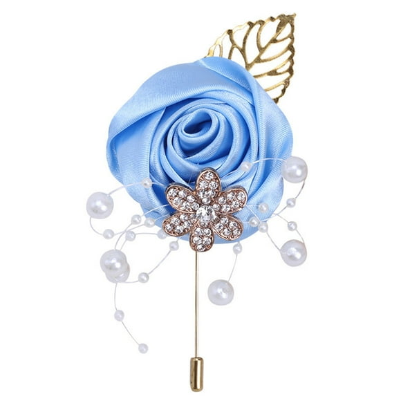 Trayknick Wedding Wrist Flower Artificial Flower Corsage Wrist Corsage with Faux Pearl Chain Romantic Realistic Wedding or Prom Decoration
