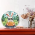 thumbnail image 2 of Cute Rabbit Drive Trees Round Wall Clock Silent Analog Battery Operated Gold Pointer Home Decor 9.84" Diameter, 2 of 11