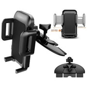 Pokanic Car Cell Phone CD Slot Mount Adjustable 360 Rotation Stand Holder Three-Side Grips Design One Touch Clamp Compatible with iPhone Galaxy Note Pixel Universal (CD Slot Mount)