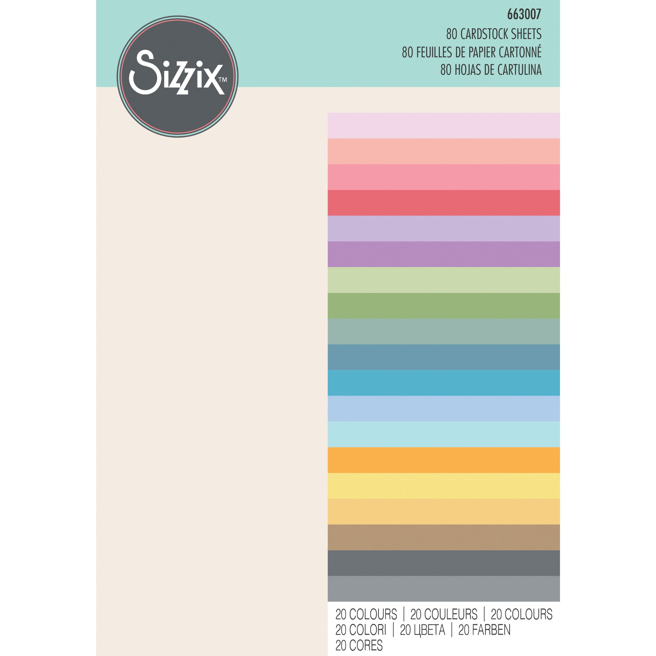 Sizzix 80-Pack Multicolor Card Stock Sheets