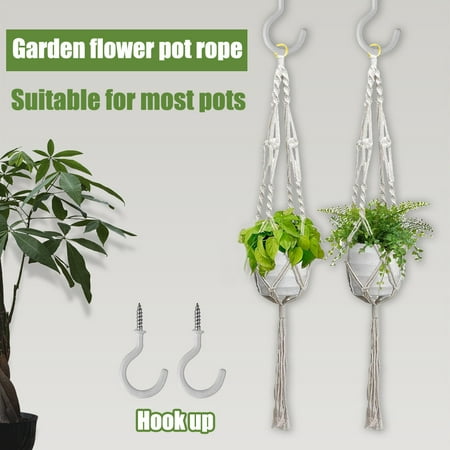 

Qeieuw Big Sale! School Supplies Under $1 2X Lanyard 2X Hook Pot 2Pcs Holder Home Flower Hanger Indoor Wall Cotton Decor Rope Home Decor