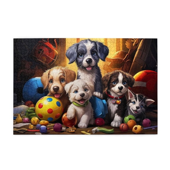 500 Piece Adorable Puppies & Kitten Wooden Jigsaw Puzzle For Adults – Relaxing Brain Exercise, Challenging Fun, Home Decor & Ideal Gift For Pet Lovers
