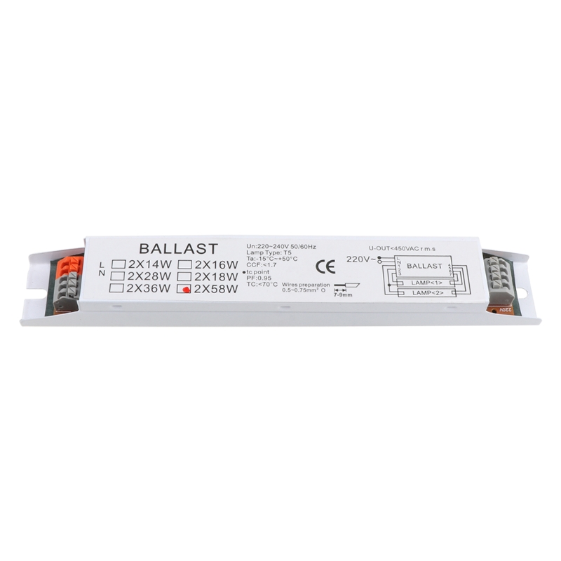ZUARFY T8 220240V AC 2x58W Wide Voltage Electronic Ballast Fluorescent