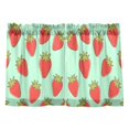 thumbnail image 7 of Yayeee Kitchen Curtains Tier Pair Light Filtering 27"x24" Rod Pocket Short Cafe Window Panel, Strawberry Pattern, 7 of 7