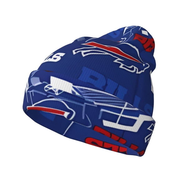 Buffalo Football Team Print Knitted Hat Soft Stretch Winter Cuff Beanie City Classic Hat for Men Women Game Fans Gifts
