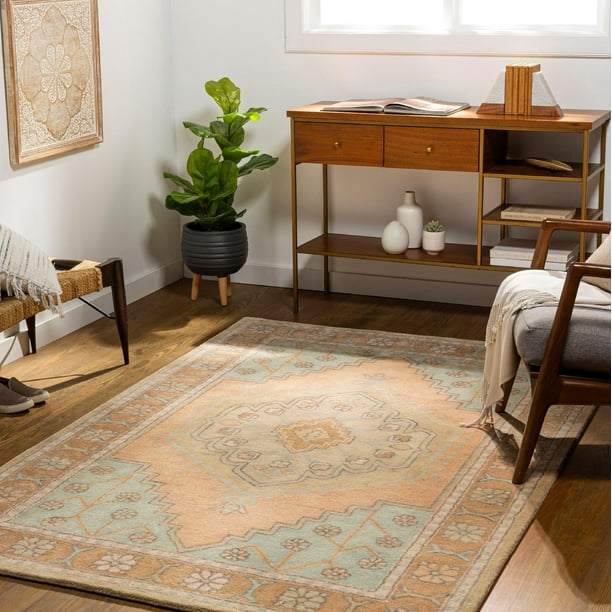 Mark&Day Area Rugs, 5x7 West Lafayette Traditional Seafoam Area Rug (5
