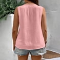 thumbnail image 3 of Yievot Summer Sleeveless Shirts for Women V Neck Button Down Shirts Solid Casual Work Blouses, 3 of 7