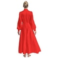 thumbnail image 2 of Yeahdor Robe de Pasteur d'Église pour Femmes Robe Longue à Manches Bouffantes en Satin Robe Évasée de Danse Liturgique Bourgogne L, 2 of 7
