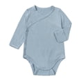 thumbnail image 2 of Toddler Romper Boys Long Sleeve Solid Romper Bodysuit Toddler Jumpsuit Blue 18-24 Months, 2 of 3