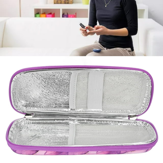 Ecomeon Insulin Cooler Travel Case, Insulin Pen Carrying Case Zipper Closure For Travel Use For Diabetic Supplies