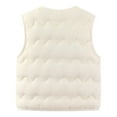 thumbnail image 4 of CPNG Toddler Puffer Vest Boys Girls Button Down Sleeveless Winter Quilted Jacket Casual Jackets V Neck Coat Down Vest Winter Warm Jacket Lightweight Sleeveless Coat, 4 of 6