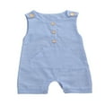 thumbnail image 1 of Baby Boy Striped Sleeveless Buttons Jumpsuit, 1 of 6