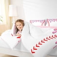 thumbnail image 3 of Castle Fairy Baseball Ice Cream Queen Comforter Set 3 Pieces, Sport Theme Comforter Sets Queen, Pink Blue White,Pink Reversible,1 Comforter and 2 Pillowcases, 3 of 6